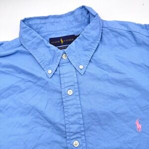 Polo Ralph Lauren Men's XXL Classic Fit Button Down Shirt Light Blue Long Sleeve